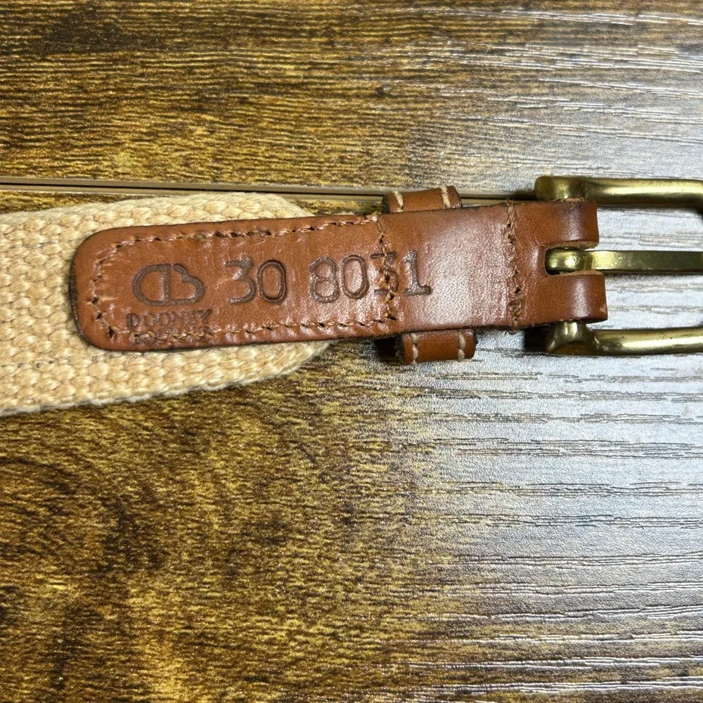 VTG 90s Dooney‎ & Bourke Belt Sailboat Woven Canvas Size 30 Nautical Preppy